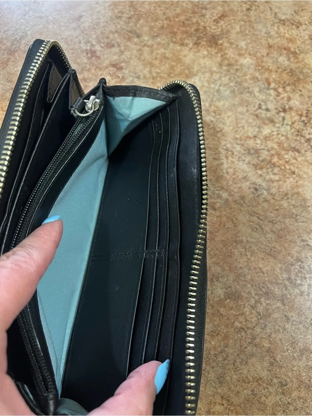 Coach Black and Beige Signature Canvas  Wallet